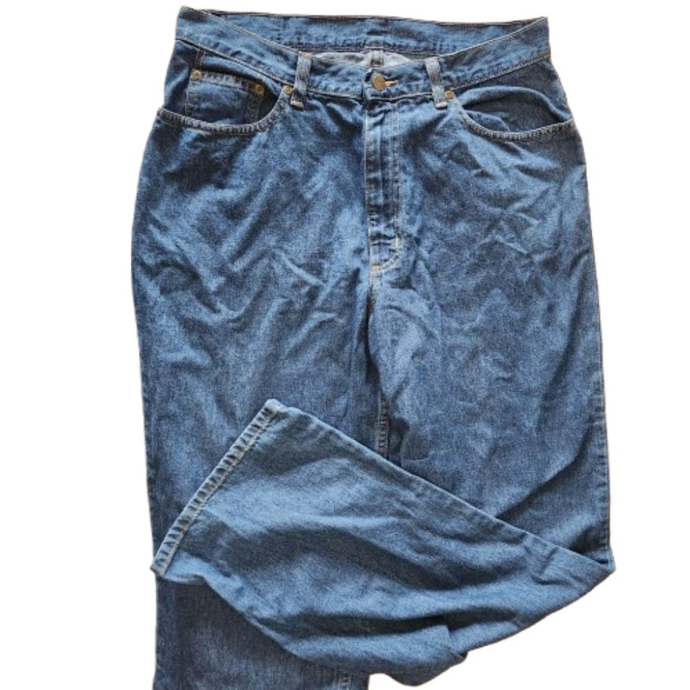 L.L. Bean Women’s 100% Cotton Denim Jeans – Size 14 M/T – Dark Blue Straight Leg